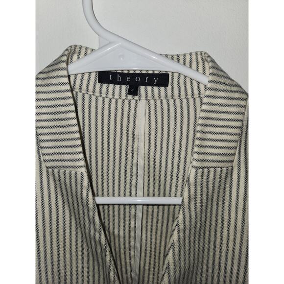 Theory blazer jacket white stripes women's 4 S - Picture 2 of 2